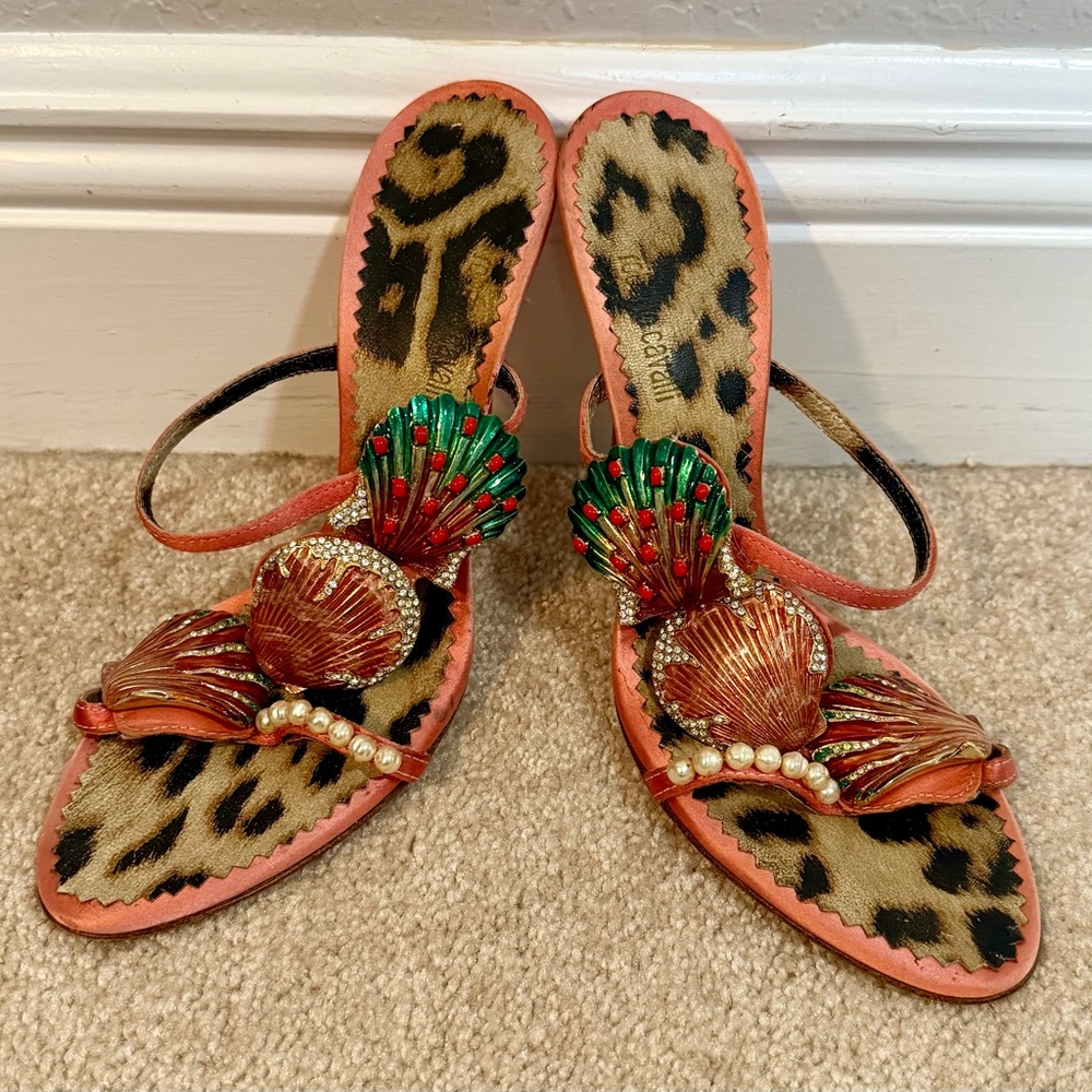 Roberto Cavalli Women's Seashell Accent Heels 36.5